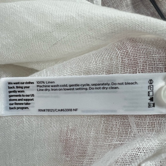 Eileen Fisher White Linen Tunic XL - Picture 8 of 8